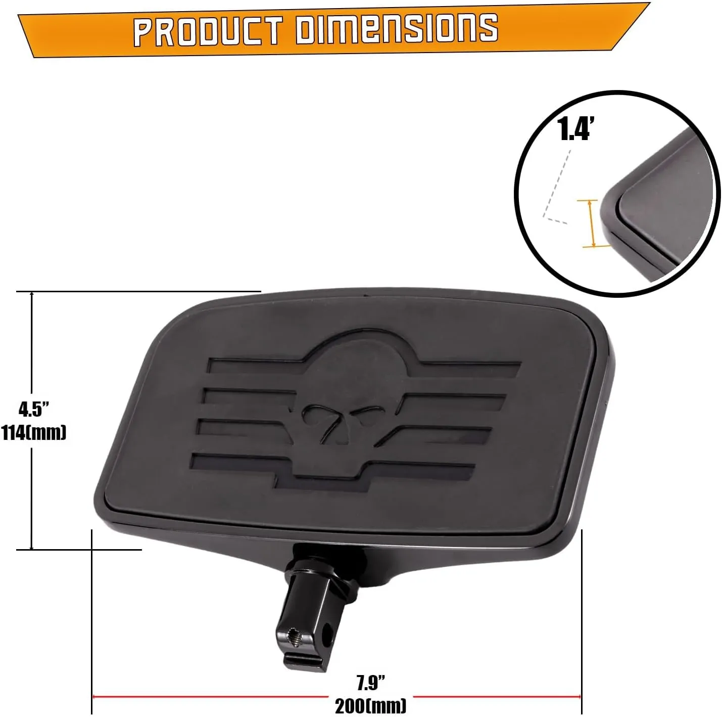 Front Rear Rider Passenger Floorboard FootPeg for Victory/Indian (Skull, Black)