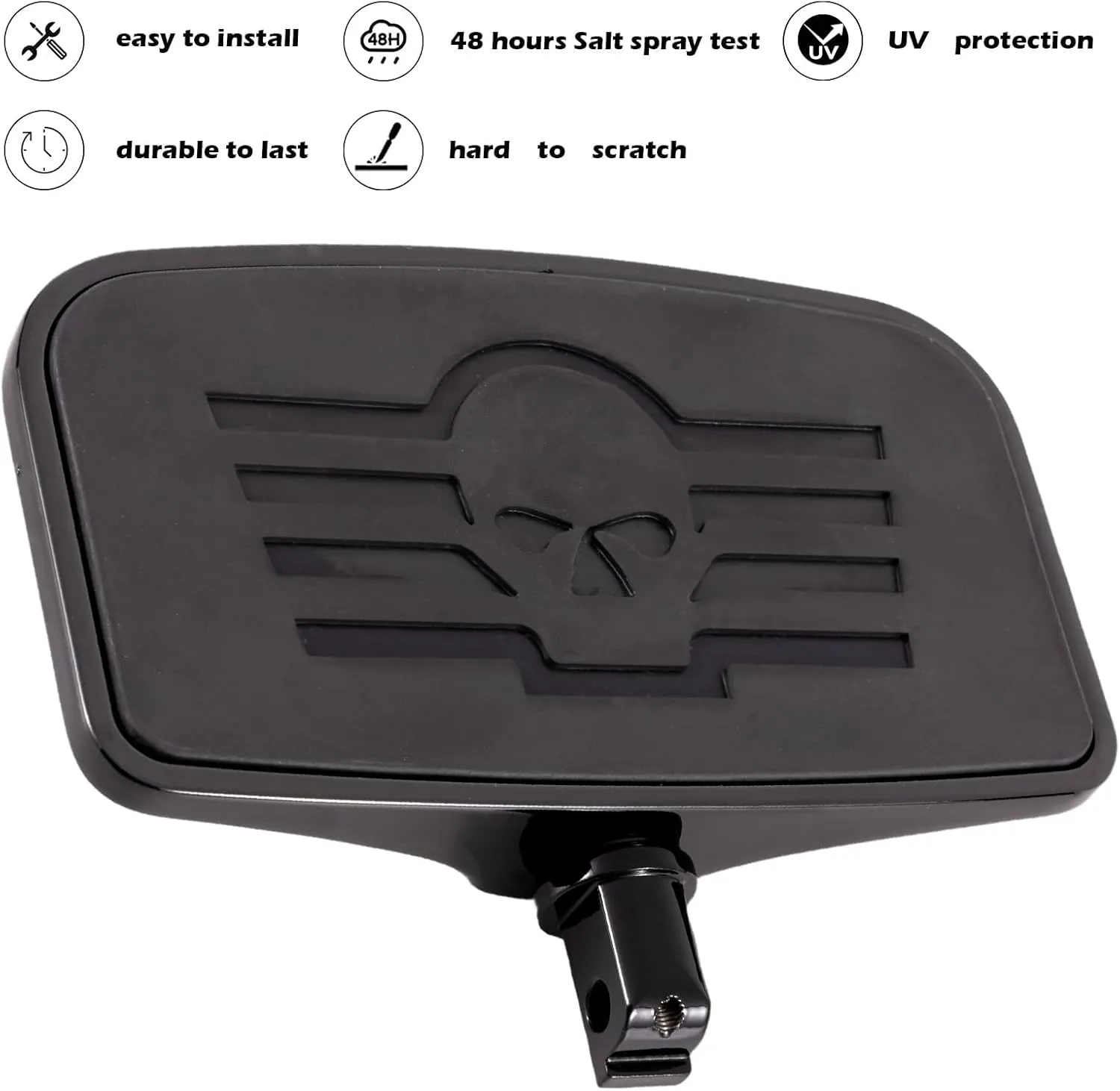 Front Rear Rider Passenger Floorboard FootPeg for Victory/Indian (Skull, Black)