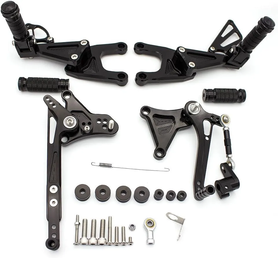 FXCNC CNC CNC Billet Motorcycle Adjustable Rearsets Foot Pegs Rear Set Compatible with Benelli TNT 125 135 TNT125 TNT135 BJ125 2016 2017 2018 2019 2020 2021