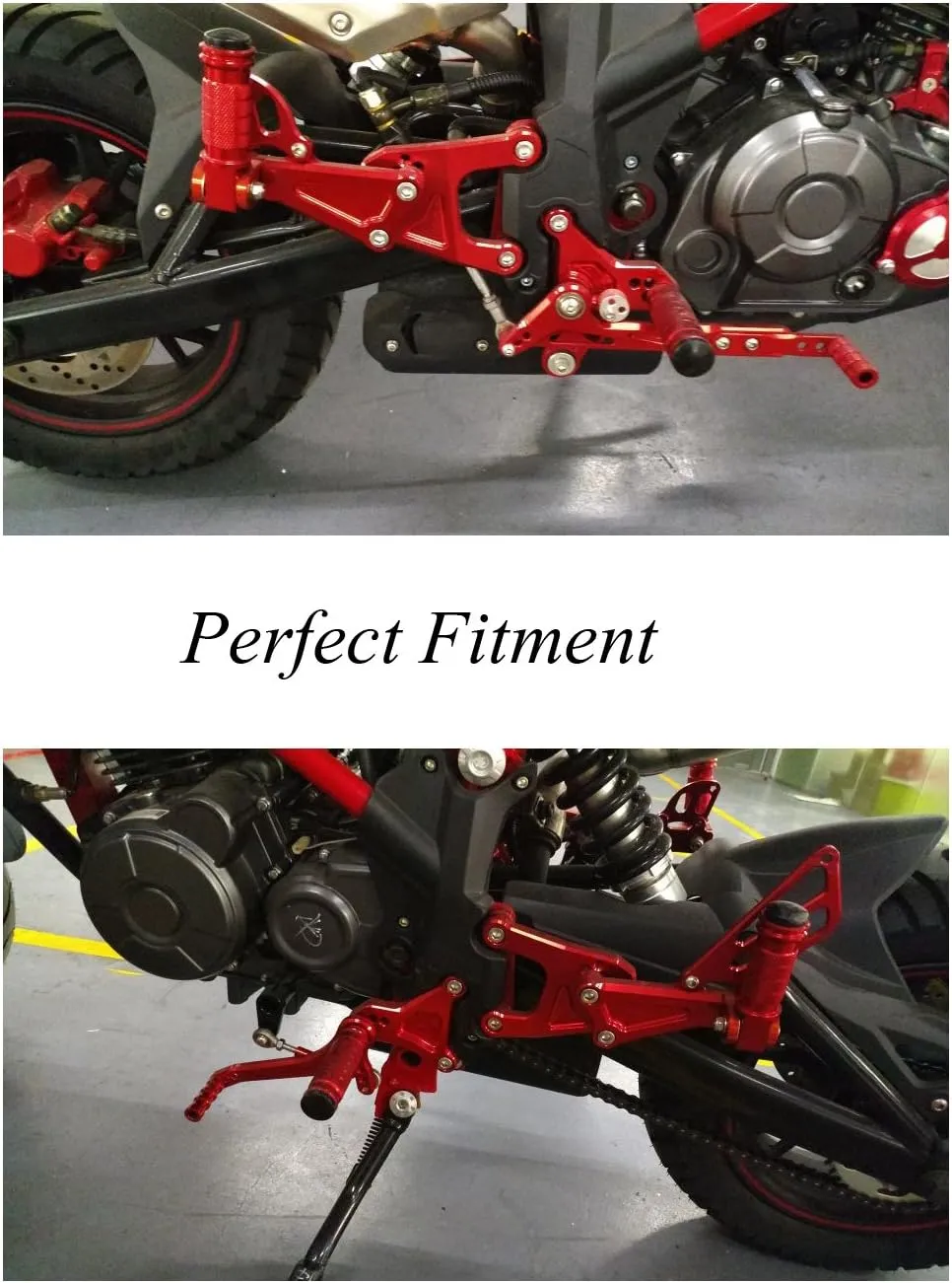 FXCNC CNC CNC Billet Motorcycle Adjustable Rearsets Foot Pegs Rear Set Compatible with Benelli TNT 125 135 TNT125 TNT135 BJ125 2016 2017 2018 2019 2020 2021
