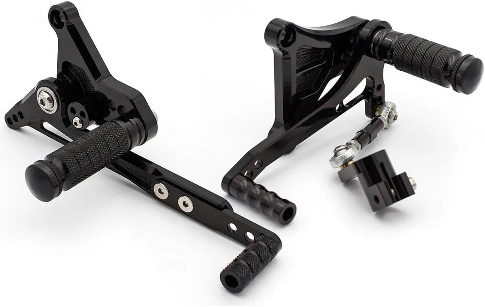 FXCNC CNC CNC Billet Motorcycle Adjustable Rearsets Foot Pegs Rear Set Compatible with Benelli TNT 125 135 TNT125 TNT135 BJ125 2016 2017 2018 2019 2020 2021