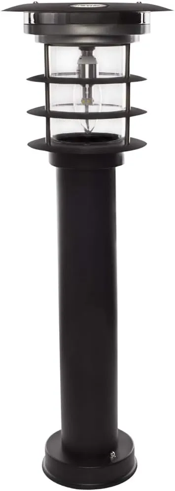 Gama Sonic Solar Pathway Light, Stainless Steel Bollard LED Lamp, Waterproof Outdoor Landscape Lights (GS-214)