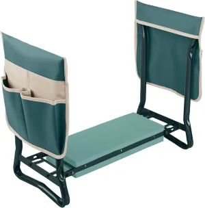 Garden Kneeler and Seat - 2-in-1 Foldable Garden Kneeling Pad and Stool with Removable Pockets for Gardening Tools - Gardening Gifts for Women, Mom, Dad, Seniors or Grandparents by Pure Garden (Green)