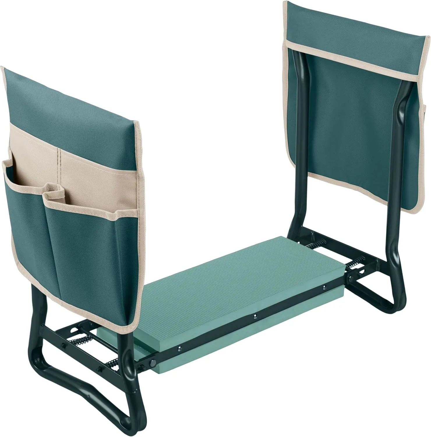 Garden Kneeler and Seat - 2-in-1 Foldable Garden Kneeling Pad and Stool with Removable Pockets for Gardening Tools - Gardening Gifts for Women, Mom, Dad, Seniors or Grandparents by Pure Garden (Green)