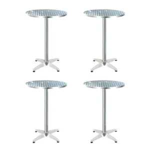 Gardeon Set of 4 Outdoor Bar Table Aluminium Round 70/110CM