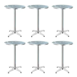 Gardeon Set of 6 Outdoor Bar Table Aluminium Round 70/110CM