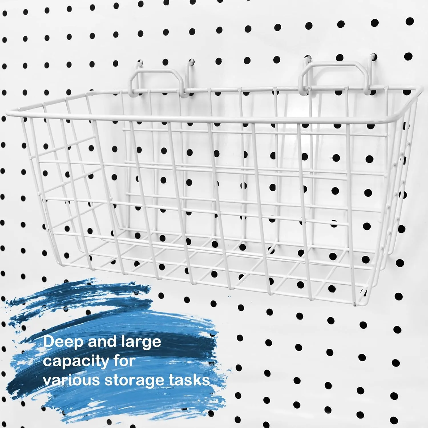 G.CORE 4 Pack Pegboard Baskets, Metal Shelves Hooks to 1/8" 1/4" Peg Boards, Peg Board Baskets Bins Set - Organize Tools Workbench Accessories Garage Storage Wall Mount Organizer Attachments