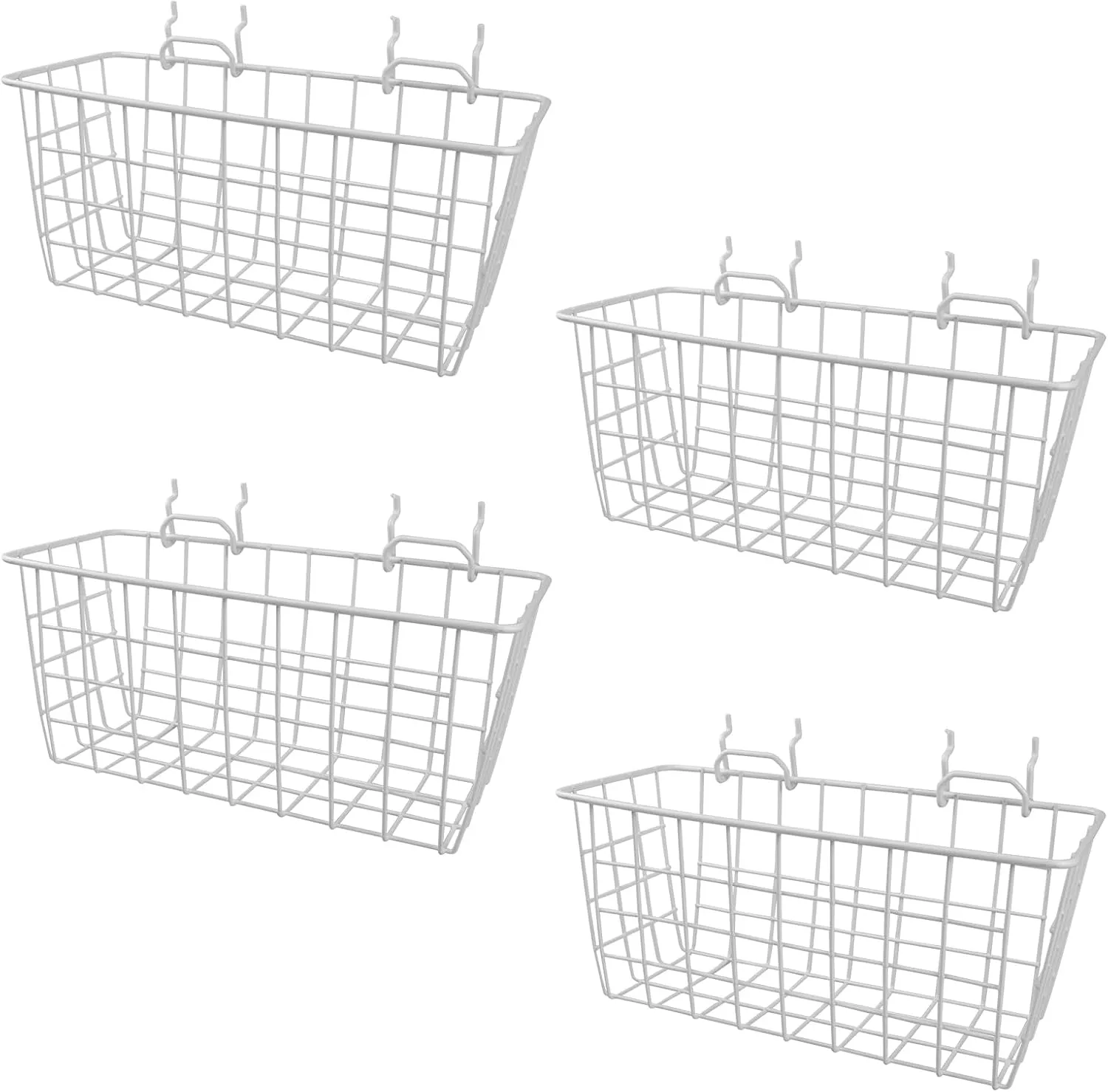 G.CORE 4 Pack Pegboard Baskets, Metal Shelves Hooks to 1/8" 1/4" Peg Boards, Peg Board Baskets Bins Set - Organize Tools Workbench Accessories Garage Storage Wall Mount Organizer Attachments