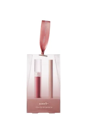 Glacé Lip Tint 09 Plum Tea&Lip Liner Special Set Gift for Her Have a Plumped-Looking Lips with Blendable Lip Liner