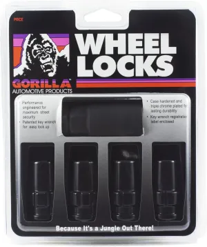 Gorilla Automotive 76641NBC Black 14mm x 1.50 Thread Size Chrome Finish Duplex Acorn Wheel Lock, (Pack of 4)