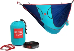 Grand Trunk ROVR Hanging Hammock Chair – Superlight & Packable with 10’ Suspension Straps, Durable Parachute Nylon for Camping, Backyard, & Travel – Navy/Ocean Blue