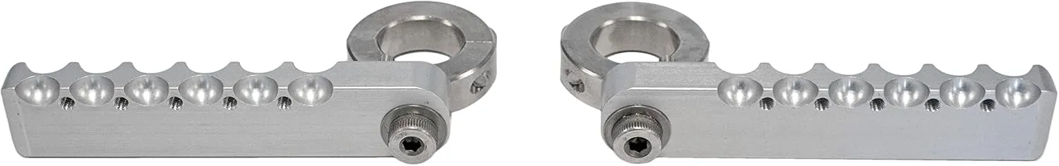 GS1 Highway Peg Set 1" / 25.4MM SILVER (Compatible with BMW 2013 & newer R1200GS A & R1250GS A OEM Crash Bars, Aoodized Aluminum with Stainless Steel Collars)