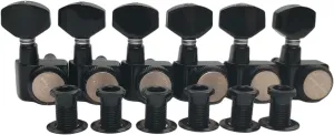 Guyker 6 In-line Guitar Locking Tuners – 1:18 Locking Tuning Key Pegs Tuners – Black
