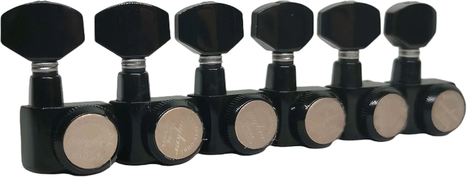 Guyker 6 In-line Guitar Locking Tuners – 1:18 Locking Tuning Key Pegs Tuners – Black