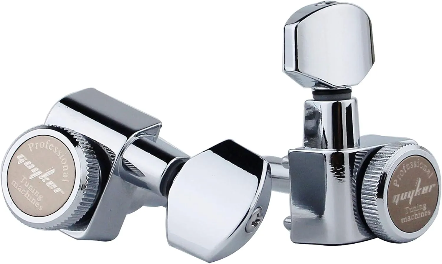 Guyker 6 In-line Guitar Locking Tuners – 1:18 Locking Tuning Key Pegs Tuners – Chrome