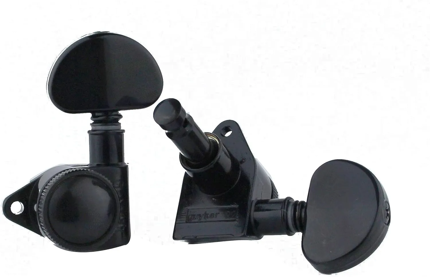 Guyker Guitar Locking Tuners (3L   3R) - 1:21 High End Roto-Grip Rotomatic Lock String Tuning Key Pegs Machine Head with Big Handle Replacement for Electric, Folk or Acoustic Guitars - Black