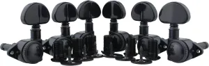 Guyker Guitar Locking Tuners (3L   3R) - 1:21 High End Roto-Grip Rotomatic Lock String Tuning Key Pegs Machine Head with Big Handle Replacement for Electric, Folk or Acoustic Guitars - Black