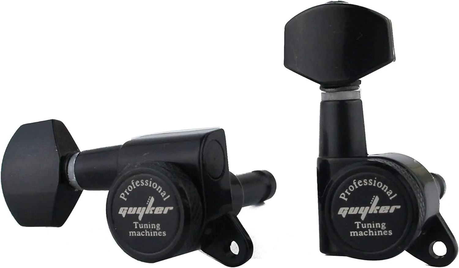 Guyker Guitar Locking Tuners (3L   3R Handed) - 1:18 Lock String Tuning Key Pegs Machine Head with Hexagonal Handle Replacement for ST TL SG LP Style Electric, Folk or Acoustic Guitars - Black