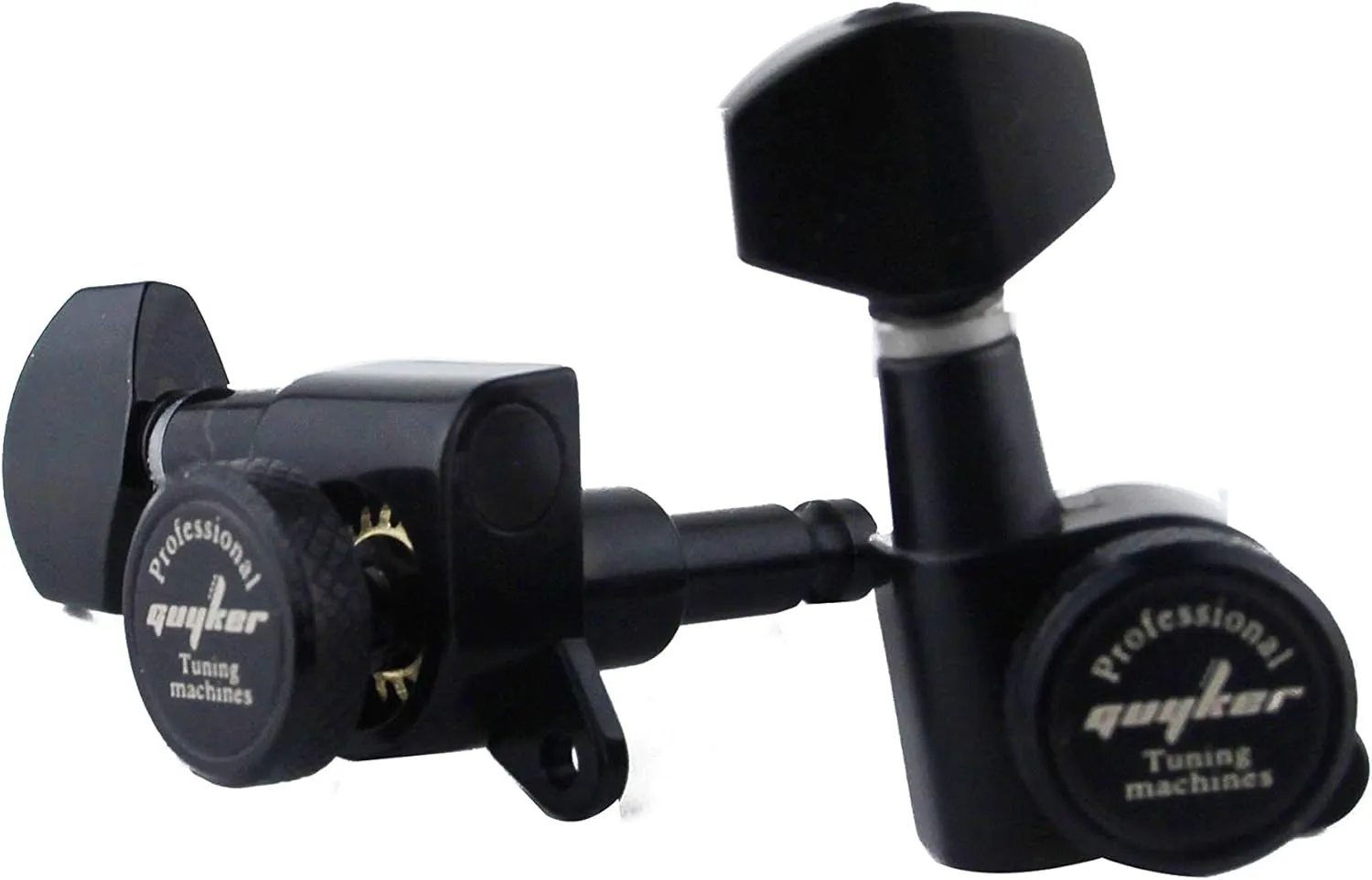 Guyker Guitar Locking Tuners (3L   3R Handed) - 1:18 Lock String Tuning Key Pegs Machine Head with Hexagonal Handle Replacement for ST TL SG LP Style Electric, Folk or Acoustic Guitars - Black