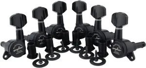 Guyker Guitar Locking Tuners (3L   3R Handed) - 1:18 Lock String Tuning Key Pegs Machine Head with Hexagonal Handle Replacement for ST TL SG LP Style Electric, Folk or Acoustic Guitars - Black