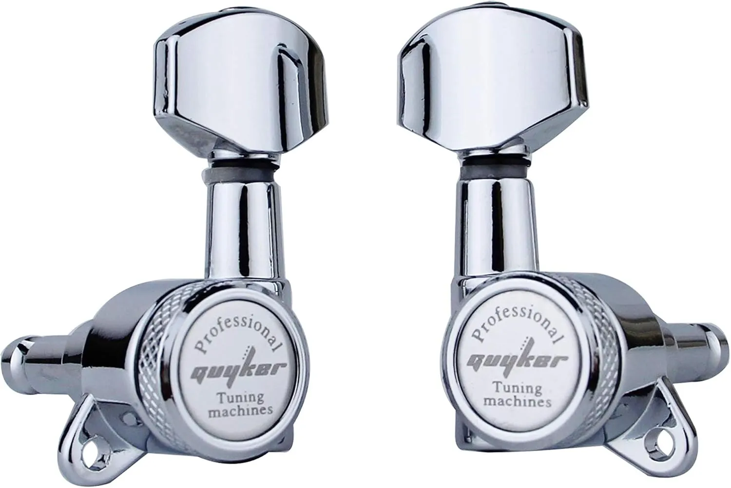 Guyker Guitar Locking Tuners (3L   3R Handed) - 1:18 Lock String Tuning Key Pegs Machine Head with Hexagonal Handle Replacement for ST TL SG LP Style Electric, Folk or Acoustic Guitars - Chrome