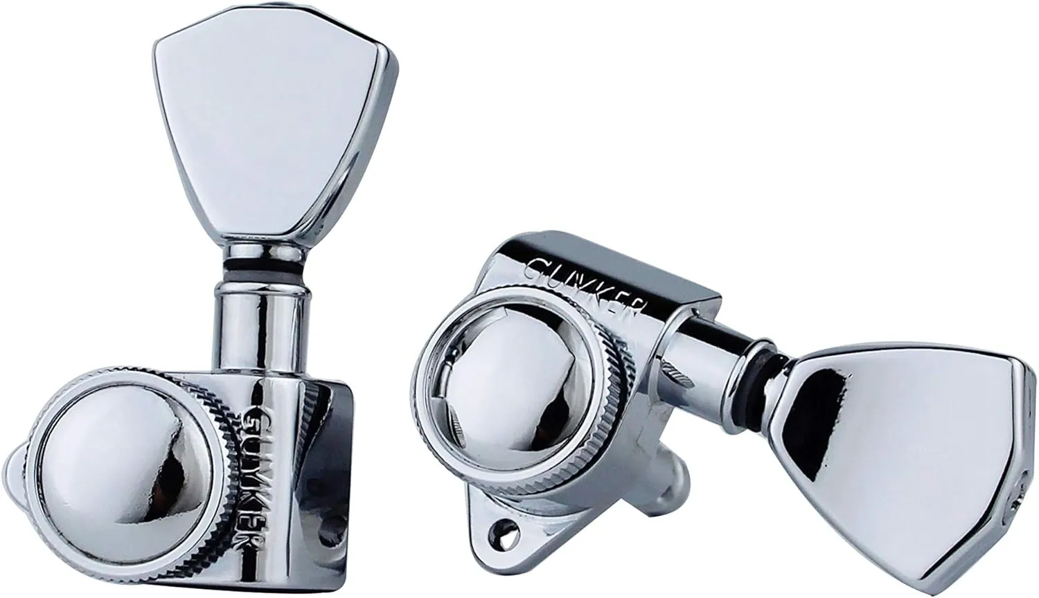 Guyker Guitar Locking Tuners (3L   3R Handed) - 1:21 Models Rear Lock String Tuning Key Pegs Machine Head with Trapezium Handle Replacement for Electric, Folk or Acoustic Guitars - Chrome