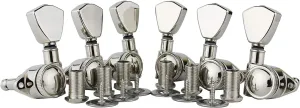 Guyker Guitar Locking Tuners (3L   3R Handed) - 1:21 Models Rear Lock String Tuning Key Pegs Machine Head with Trapezium Handle Replacement for Electric, Folk or Acoustic Guitars - Nickel