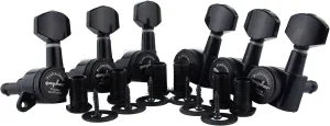 Guyker Guitar Locking Tuners (6 for Left) - 1:18 Lock String Tuning Key Pegs Machine Head with Hexagonal Handle Replacement for ST TL SG LP Style Electric, Folk or Acoustic Guitars - Black