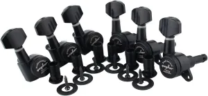 Guyker Guitar Locking Tuners (6 for Right) - 1:18 Lock String Tuning Key Pegs Machine Head with Hexagonal Handle Replacement for ST TL SG LP Style Electric, Folk or Acoustic Guitars - Black