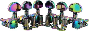 Guyker High End Tuners Roto-Grip Locking Rotomatic 3x3 Lock String Tuning Key Pegs Chameleon Rainbow