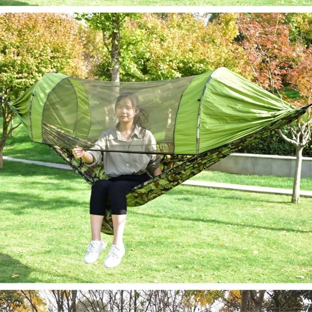 Hammock Canopy Mosquito Net Hammock Set Tent Parachute Cloth Camping Automatic Anti-Mosquito Mosquito Net Hammock Hammocks for Outside