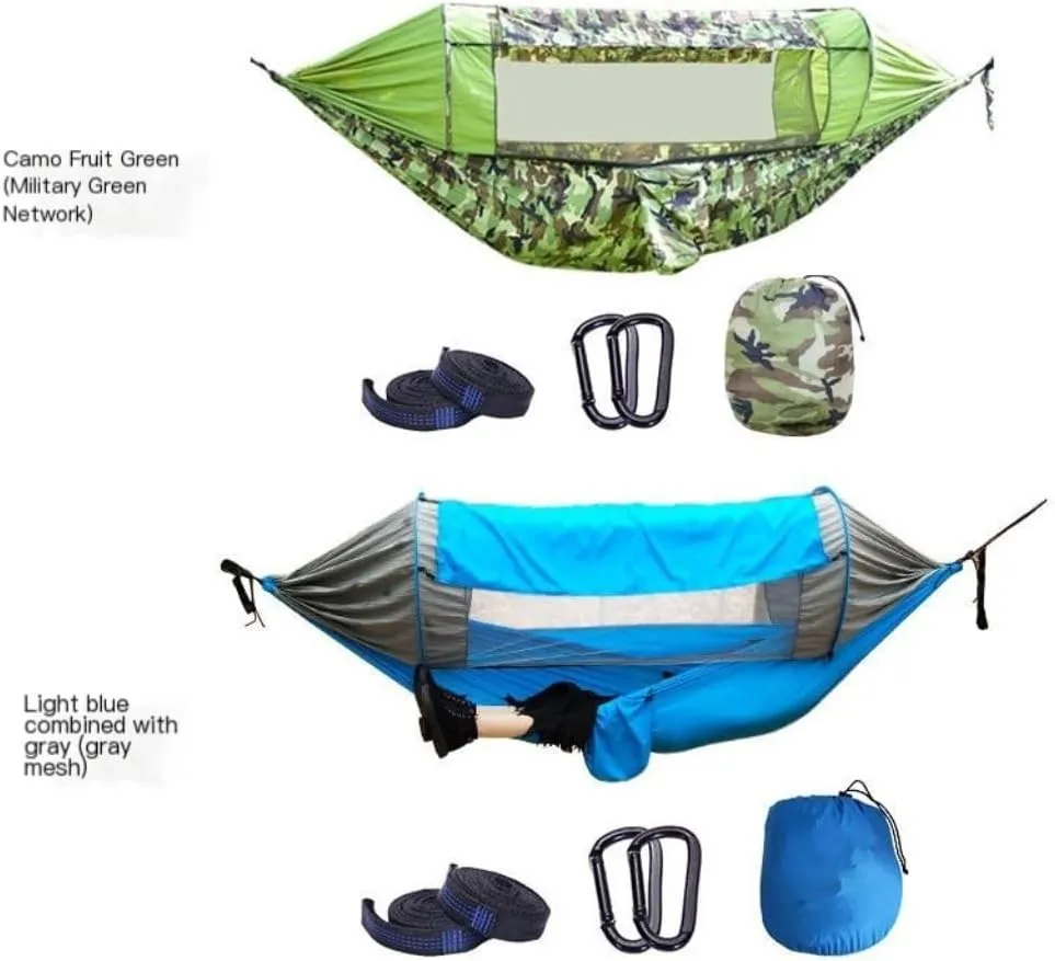 Hammock Canopy Mosquito Net Hammock Set Tent Parachute Cloth Camping Automatic Anti-Mosquito Mosquito Net Hammock Hammocks for Outside