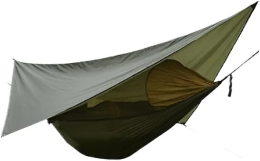 Hammock Canopy Mosquito Net Hammock Set Tent Parachute Cloth Camping Automatic Anti-Mosquito Mosquito Net Hammock Hammocks for Outside(Green)