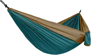 Hammock for Camping Double Hammocks Gear for The Outdoors Backpacking Survival or Travel - Black Green