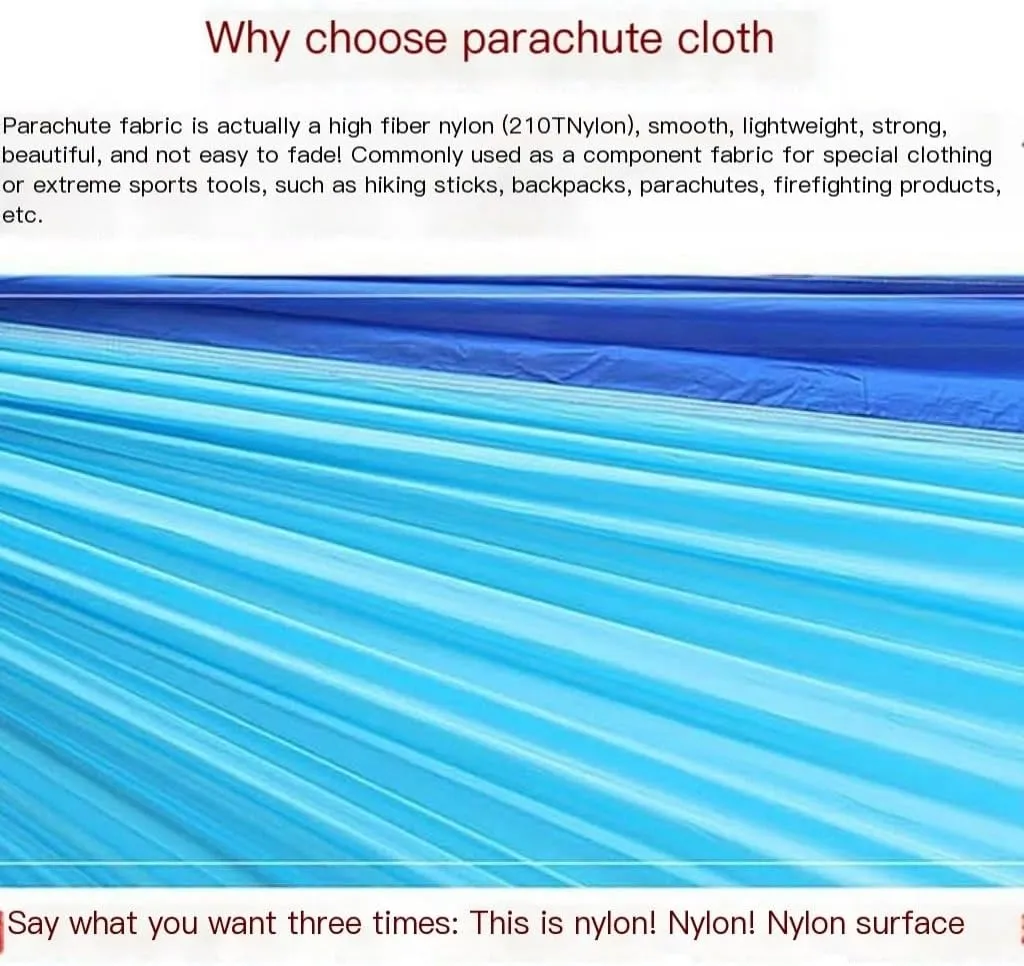 Hammock Mosquito Net Hammock Automatic Anti-Rollover Parachute Boni Silk Spinning Outdoor Strap Swing Chair Summer Hammocks for Outside(Orange)