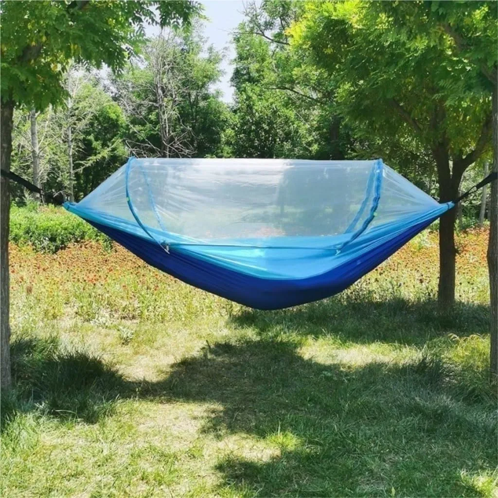 Hammock Mosquito Net Hammock Automatic Anti-Rollover Parachute Boni Silk Spinning Outdoor Strap Swing Chair Summer Hammocks for Outside(Orange)