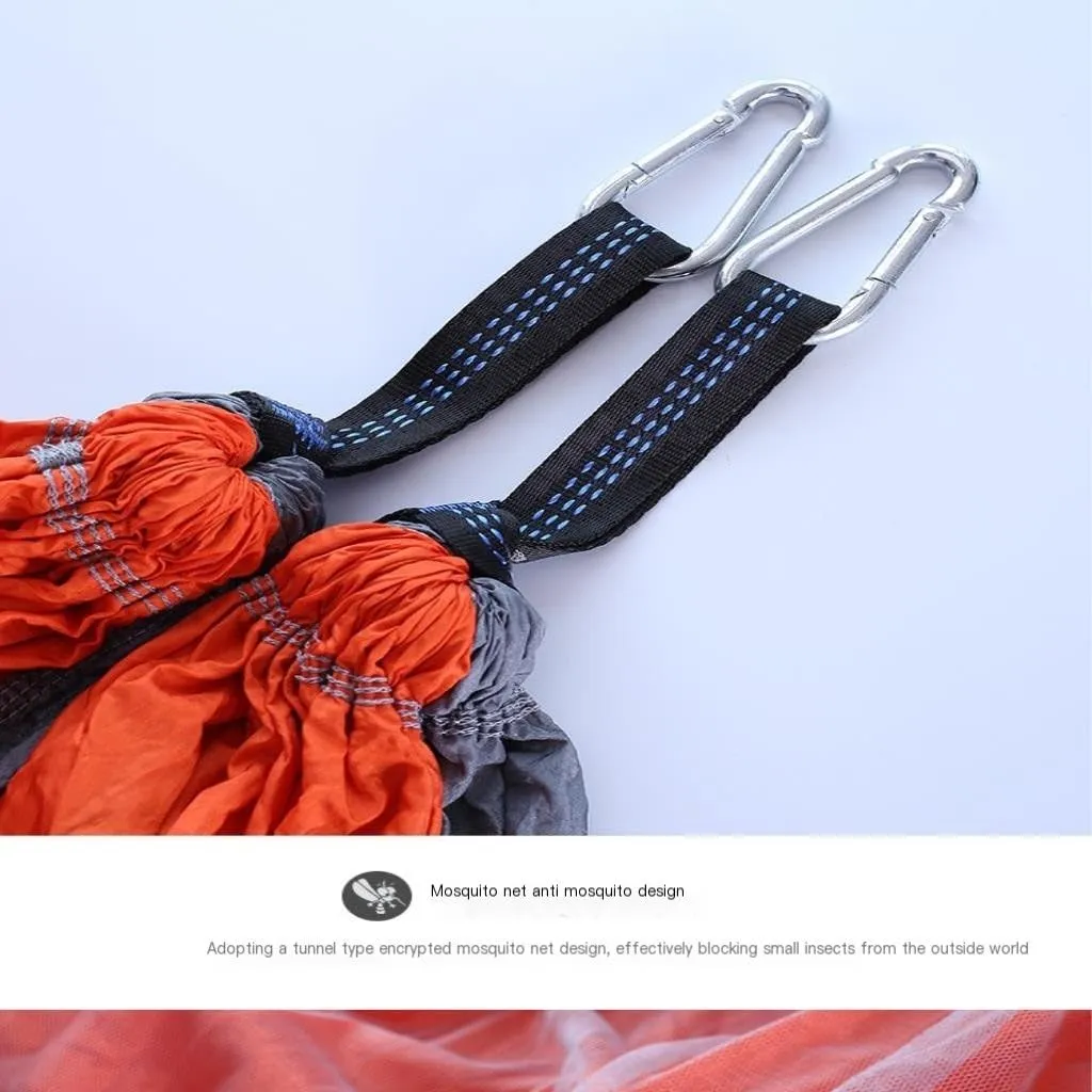 Hammock Outdoor Camping Mosquito Net Hammock Nylon Parachute Cloth Hammock with Mosquito Net Outdoor Swing Hammock Hammocks for Outside(A)