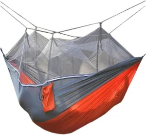 Hammock Outdoor Camping Mosquito Net Hammock Nylon Parachute Cloth Hammock with Mosquito Net Outdoor Swing Hammock Hammocks for Outside(A)