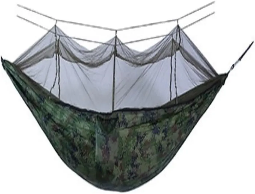 Hammock Outdoor Camping Mosquito Net Hammock Nylon Parachute Cloth Hammock with Mosquito Net Outdoor Swing Hammock Hammocks for Outside(D)