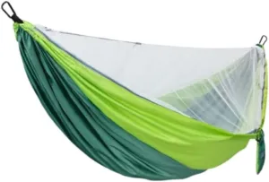 Hammock Outdoor Hammock Parachute Cloth Outdoor Anti-Rollover Camping Swing with Mosquito Net Net Bed Outdoor Adult Hammocks for Outside(Green)