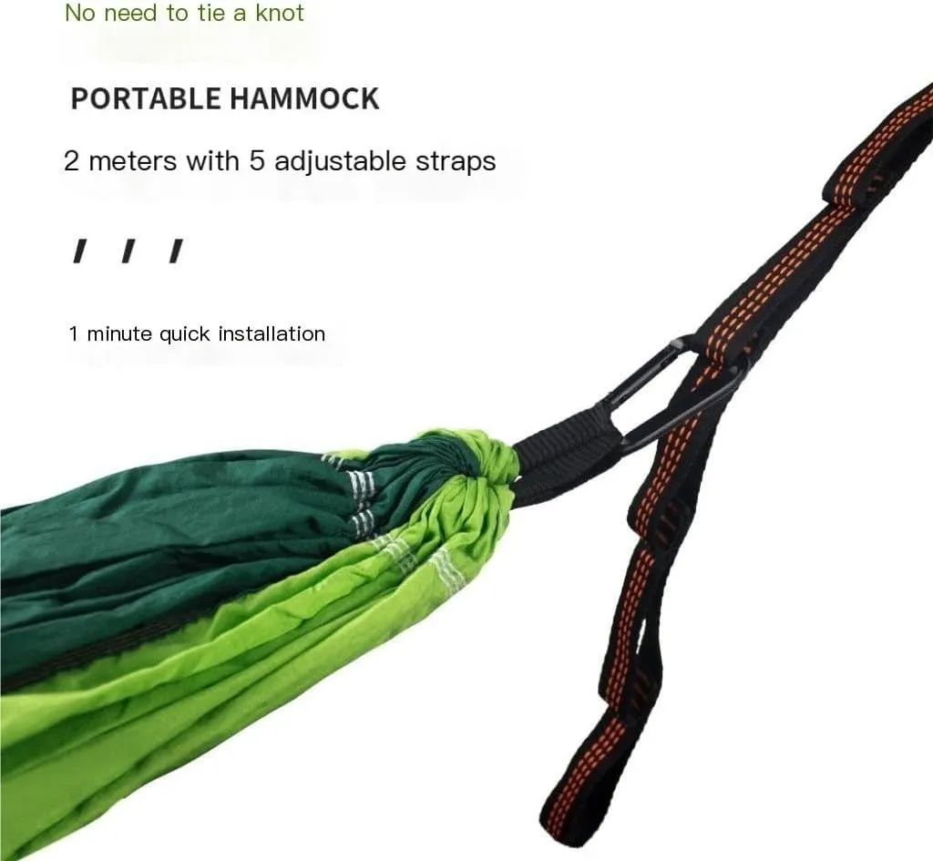Hammock Outdoor Hammock Parachute Cloth Outdoor Anti-Rollover Camping Swing with Mosquito Net Net Bed Outdoor Adult Hammocks for Outside(Green)