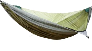 Hammock Outdoor Mosquito Net Automatic Quick-Open Anti-Mosquito Hammock Outdoor Single Double Parachute Hammock Hammocks for Outside(Gray)