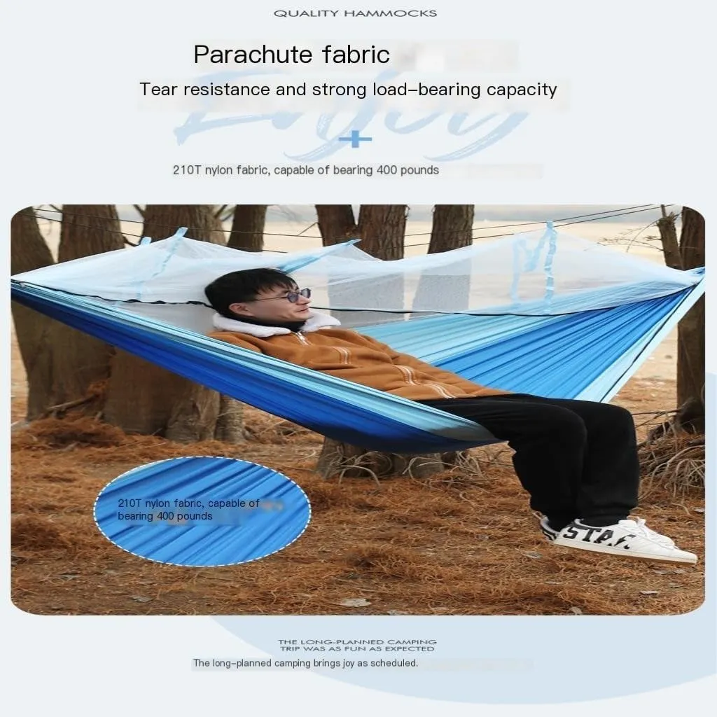 Hammock Outdoor Portable Camping Single Double Mosquito Net Hammock Anti-Mosquito Camping Mesh Mosquito Net Hammock Hammocks for Outside(B)