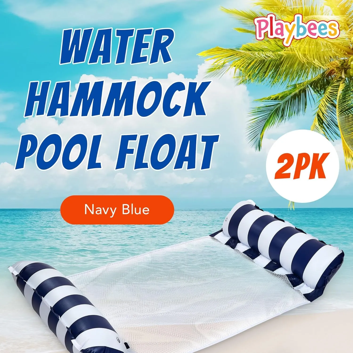 Hammock Pool Float Blue Multi-Purpose Inflatable Water Pool Floats Fun Pool Float Lounger for Adults and Kids Variation