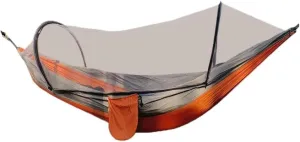 Hammocks Automatic Quick-Opening Mosquito Net Hammock Outdoor Camping Anti-Rollover Nylon Hammock with Mosquito Net Camping Hammocks(Orange)