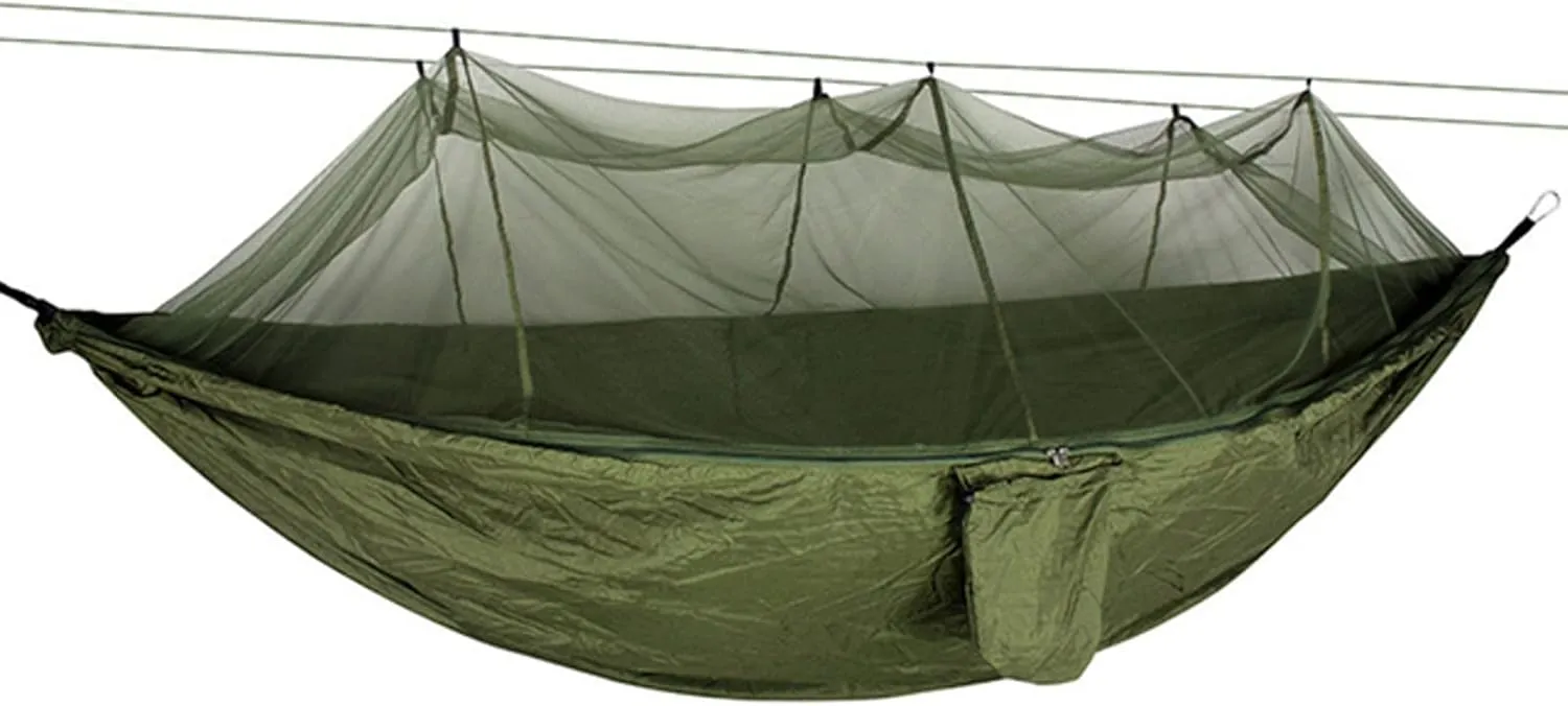 Hammocks Camping Hammock Portable Hammock with Mosquito Net 2 Person Outdoor Tent Canopy Parachute 210T Nylon Hanging Bed for Outdoor Outdoor Hammock