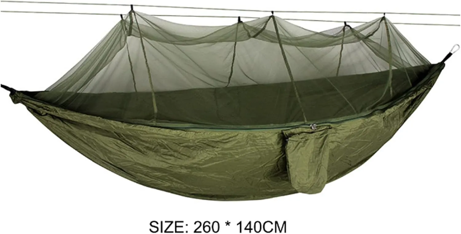 Hammocks Camping Hammock Portable Hammock with Mosquito Net 2 Person Outdoor Tent Canopy Parachute 210T Nylon Hanging Bed for Outdoor Outdoor Hammock