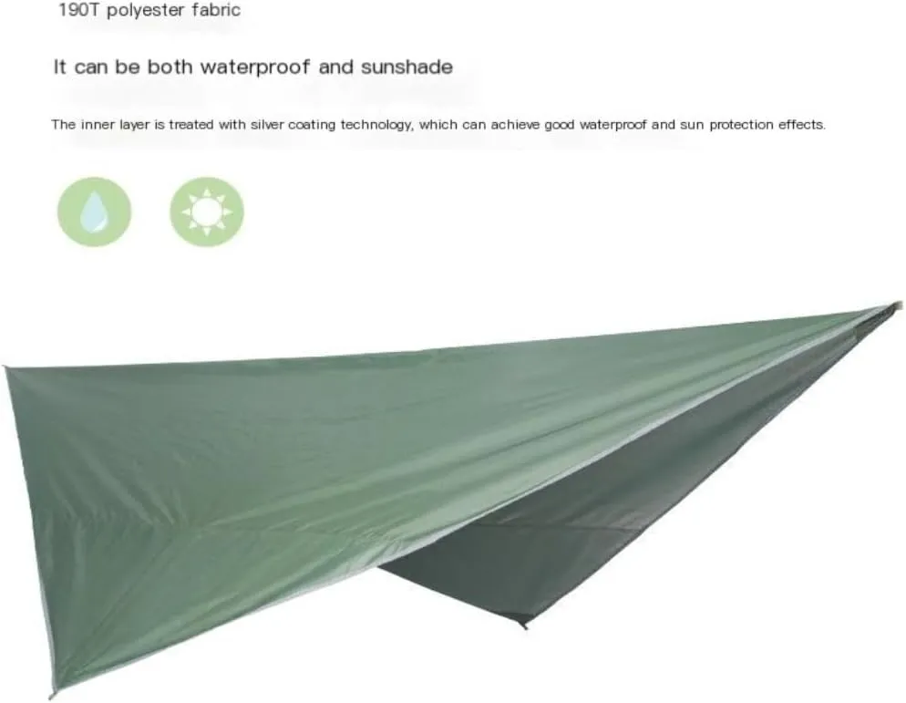 Hammocks Mosquito Net Hammock Canopy Set Outdoor Camping Quick Opening Hammock Plus Rainproof Sunshade Canopy Camping Hammocks(B)