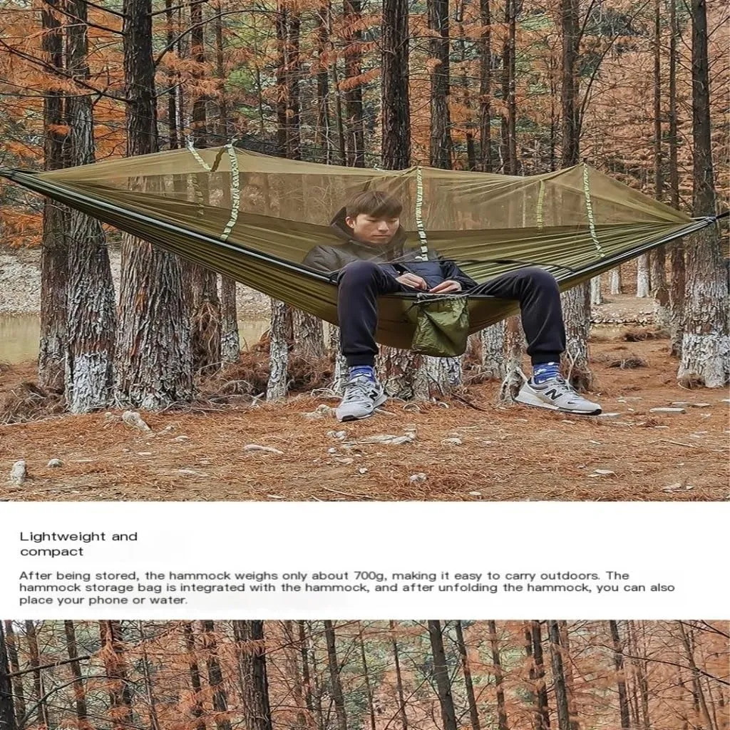 Hammocks Multifunctional Outdoor Hammocks, with Mosquito Net, Enjoy a Comfortable Camping Time Camping Hammocks(White)