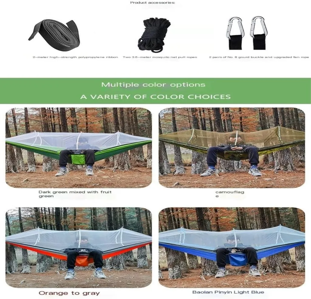 Hammocks Multifunctional Outdoor Hammocks, with Mosquito Net, Enjoy a Comfortable Camping Time Camping Hammocks(White)